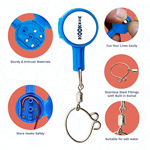 HOOK-EZE Fishing Knot Tying Tool | Protect from Fish Hooks | Tie Fishing Knots Easily | Cool Gadgets for Fishermen | Ice Fly Fishing | Fishing Accessories for Beginner Anglers | Nail Knot Tool - color: Yellow, style: Standard
