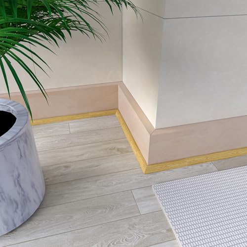 Flexible Quarter Round Molding, Mini Peel and Stick Rubber Trim Moulding(78Inch) - color: Wood Grain, size: 6.5 Feet