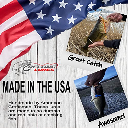 Delong Lures Fishing Lures, Made in America, Pre-Rigged Weedless Bass Lures for Fishing, Segemented Soft Platisc Fishing Bait, Fishing Worm Lure, Fishing Tackle Kit - color: Variety Pack
