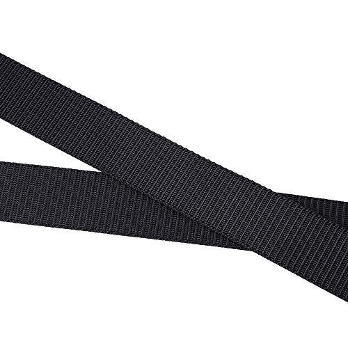 Mile High Life | Nylon Web Belt | Outdoor Military Belt | TSA Safe Buckle Plastic/Metal - color: Black-510navy 2pc