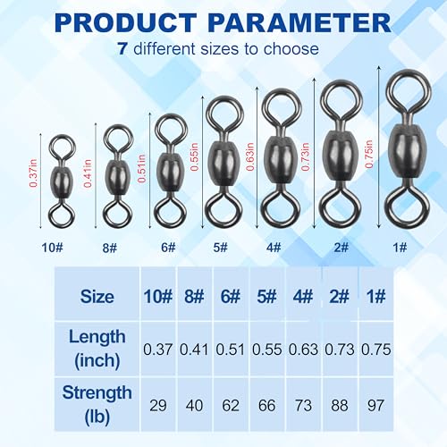 Fishing Barrel Swivel 100pcs Swivels Fishing Tackle Fishing Crane Swivels Stainless Steel High Strength Barrel with Solid Ring Fishing Line Connector for Saltwater Freshwater 30LB-96LB - size: 2#-100PCS