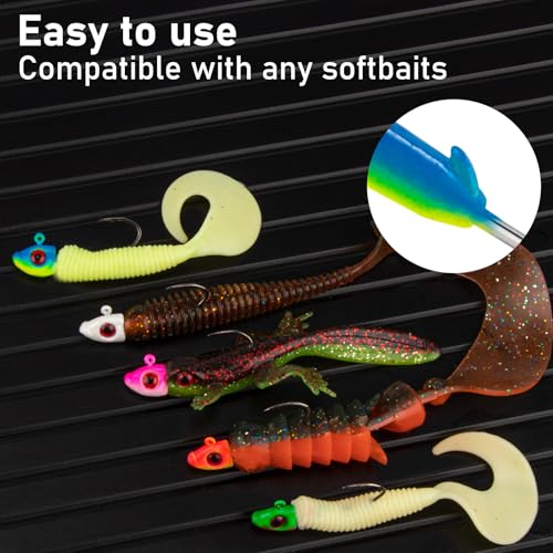 Dr.Fish 10 Pack Crappie Swimbait Jig Heads Freshwater Fishing Jig Minnow Style 3D Eyes Sickle Hook for Panfish Bluegill Bass Walleye Trout Fishing - color: Pink/White, size: 1/16oz-10 Pack