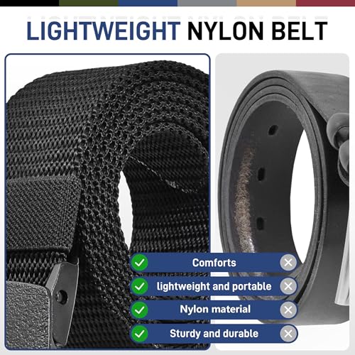 UNGGJKB Men's Tactical Belt, Nylon Casual Elastic Belt, Work Belt That Can Be Cut And Adjusted - color: Brown/Green/Black