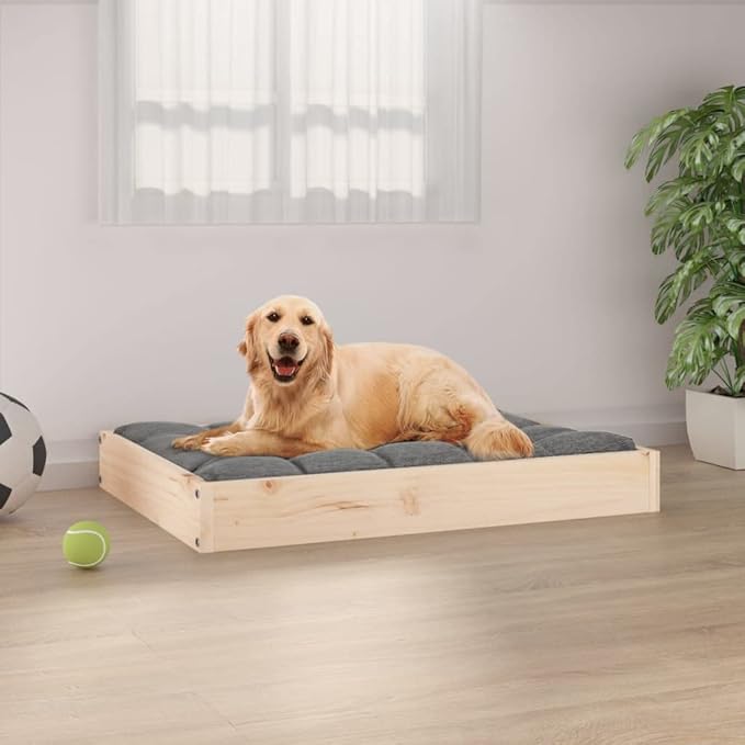 Solid Wood Pine Dog Bed, Solid Wood Pet Bed, Small Pet Furniture Cat & Dog Bed Frame, 28.1"x21.3"x3.5",-550
