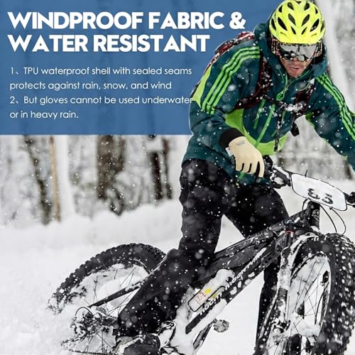 Bruvoalon Winter Gloves for Women & Men, 3M Thermal Insulation, Lycra Fabric, Touchscreen, Anti-Slip - color: Beige, size: XX-Large