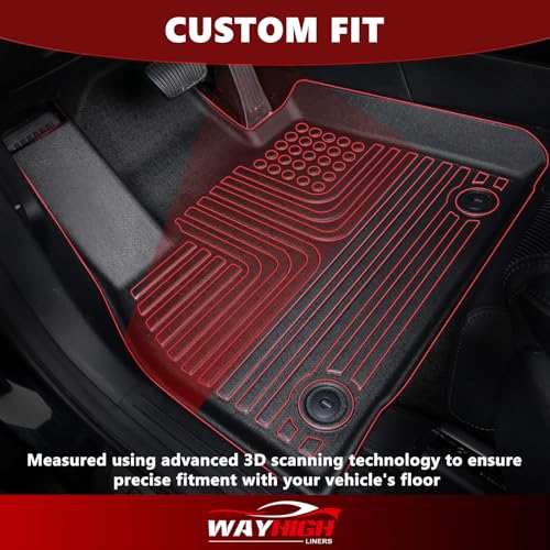 Wayhigh® Floor Mats & Cargo Liner for Buick Enclave 2018-2024, All Weather TPE Car Mats Waterproof Heavy Duty Floor Liners, Floor Mats Custom Fit for Enclave Accessories - style: 4) For Buick Enclave / 2018-2024 / Mats Set