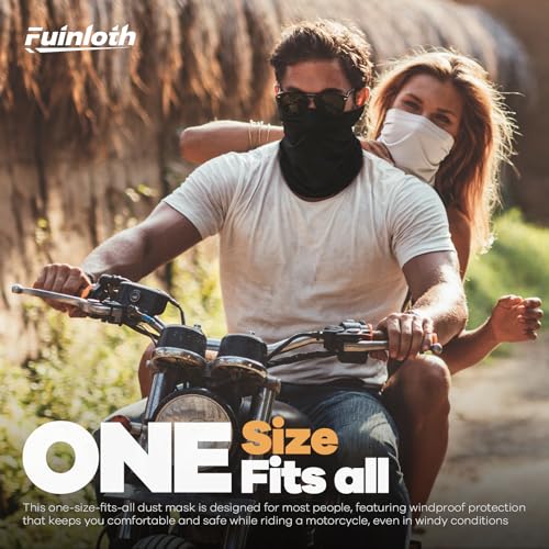 Fuinloth Neck Gaiter, 6 Pack Cooling UV Protection Bandana Face Mask Gator | Breathable Sweat Wicking, UPF 50, Sun Wind Dust Shield, Quick Dry & Washable, 95% Polyester 5% Spandex - color: Black+gray+navy+sand+light Pink+red