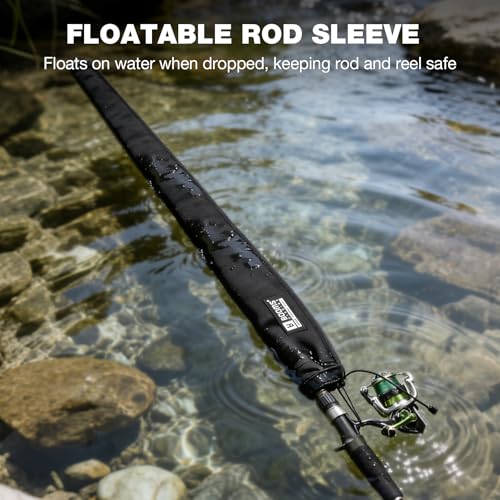 Booms Fishing Neoprene Rod Sleeve: Fishing Pole Sleeve - Protective Rod Socks with Hanging Loop & Adjustable Lanyard - RS8/9 Floating Pole Covers for Casting/Trolling, Spinning, Fly Rods - size: 60", style: Casting/Trolling