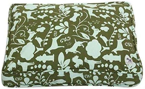 Molly Mutt Sheepy Wool Crate Mat - 100% Cotton Canvas Cover with Temperature-Regulating 100% Natural Wool-Filled Insert Dog Bed-Soft & Supportive Wool-Filled Bed - (30"x21"x2.5", Amarillo by Morning)