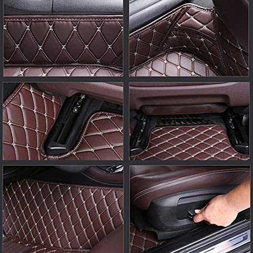 Custom Personalized Floor Mats - Luxury Full Coverage All Weather Mats, Anti-Slip Leather Set, Fits 98% of Cars, Trucks & SUVs (Black Blue) - color: Black Blue