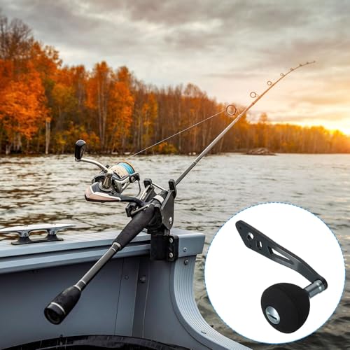 PATIKIL Baitcasting Power Handle, 3 Set Metal Fishing Reel Handle EVA Knob Grip Replacement Parts for Rocker Arm Accessories, Black