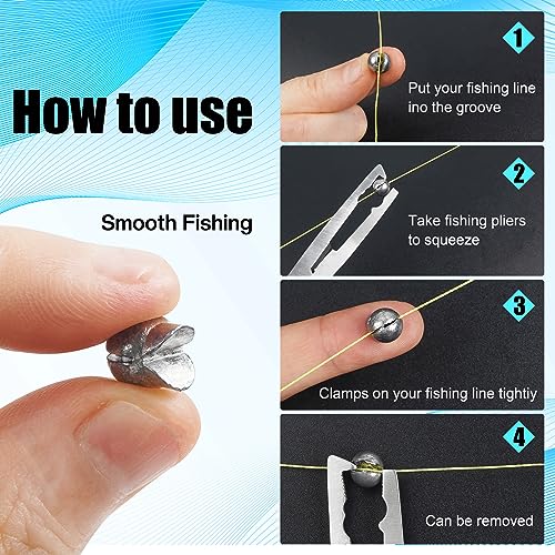 100pcs Split Shot Fishing Weights Removable Round Clip On Fly Fishing Line Sinkers Freshwater Saltwater Split Shot Fishing Sinkers Weights - style: 1.5g-100pcs