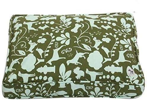 Molly Mutt Sheepy Wool Crate Pad, 100% Cotton Canvas Cover with Soft, Supportive, & Temperature-Regulating 100% Natural Wool-Filled Insert Dog Bed, Crate Mat, Amarillo by Morning, 24"x18"x2.5"