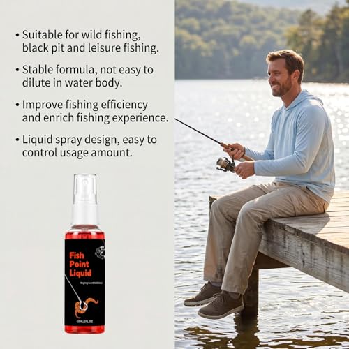 Fishing Attractants Natural Strong Additive Lures | 60ml Red Worm Fish Bait Attractants for Cod Carp Bass Walleye Tilapia Outdoor Saltwater Lake River Beach Pond