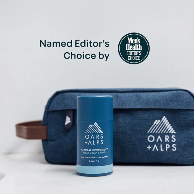 Oars + Alps Aluminum Free Deodorant for Men and Women, Dermatologist Tested and Made with Clean Ingredients, Travel Size, Variety, 3 Pack, 2.6 Oz Each