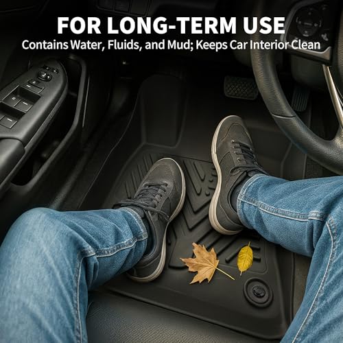 YITAMOTOR Floor Mats for 2019-2025 Toyota RAV4 (Not Fit Hybrid or Prime), Custom Fit All Weather Floor Liners Anti-Slip TPE Rubber Mat, Super Duty Toyota RAV4 Accessories, 1st & 2nd Row, Black - style: 19-25 1st & 2nd Row