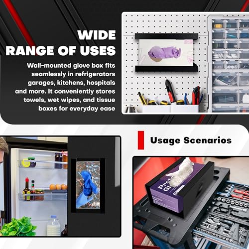 C&T Magnetic Glove Box Holder, Tissue Dispenser, Holds Boxes of Gloves, Towels, Wipes and Tissues,Suitable for Wall mounting, toolboxes, garages, workshops, Offices and Kitchens - style: 1pc