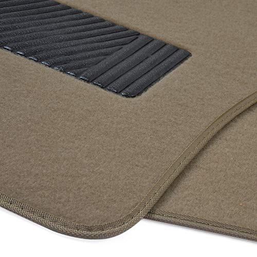 Motor Trend Premium Inter-Lock Backing Carpet Car Floor Mats - Front & Rear, Thick & Durable Auto Protection, Fits Most Cars Truck SUV Coupe Sedan - color: Medium Beige