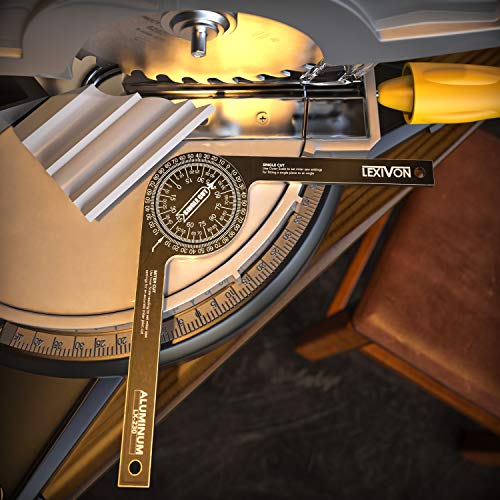 LEXIVON Aluminum Miter Saw Protractor | 7-Inch Rust Proof Angle Finder Featuring Precision Laser Engraved Scales (LX-230) - size: 7 Inch