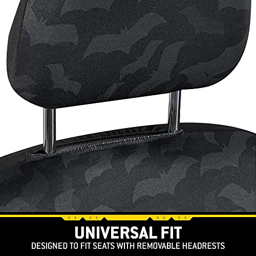 BDK Batman Car Seat Covers for Front Seats with Matching Seat Belt Pads - Officially Licensed Warner Brothers Superhero Auto Accessories Bundle, Made for Car Truck Van and SUV - size: 2 Front, style: Batman