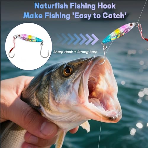 Natufish Inline Single Hooks 25Pcs for Treble Hook Replacement | Fishing Inline Hooks High Carbon Steel Large Eye Sharp Point Corrosion Resistant 8#-5/0# for Hard Lures Saltwater Freshwater - size: 5/0_25pcs