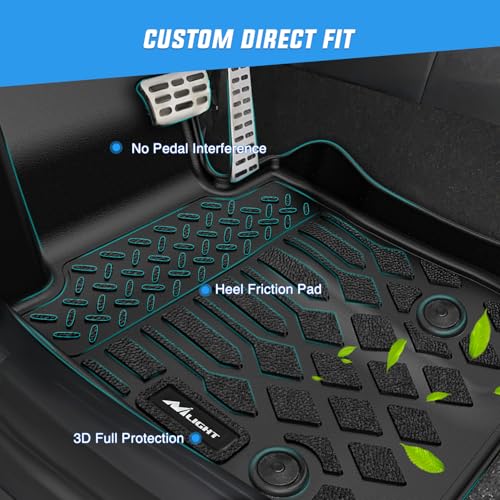 Nilight TPE Floor Mats for Cadillac CT5 2019 2020 2021 2022 2023 2024 All Weather Custom Fit Heavy Duty Floor Liners - color: 2019-2024 Cadillac CT5