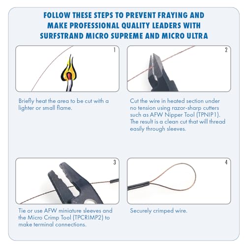 American Fishing Wire Surfstrand Bare 1x7 Stainless Steel Leader Wire - Fishing Leader Line for Saltwater, 20lb Test - 325lb Test in Bright, Camo in 30ft, 300ft, 600ft and 1,000ft Lengths - color: Camo, size: 20 lb / 30 ft