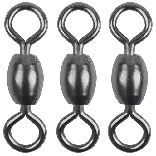 Fishing Barrel Swivel 100pcs Swivels Fishing Tackle Fishing Crane Swivels Stainless Steel High Strength Barrel with Solid Ring Fishing Line Connector for Saltwater Freshwater 30LB-96LB - size: 2#-100PCS