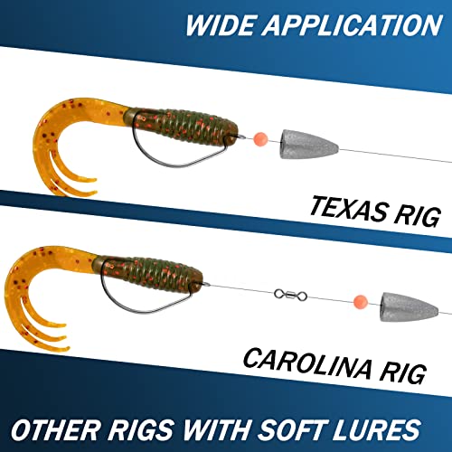 Dr.Fish 50 Pack Bullet Fishing Sinkers Worm Weights Lead Fishing Weights Bass Fishing Sinker Freshwater Texas Carolina Rig Punch Shot - size: 3/16oz-50 Pack