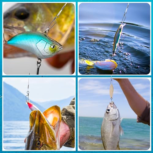 Fishing Fluorocarbon Leader Line, 12/48pcs Fluorocarbon Fishing Lines with Swivel and Snaps Heavy Duty 20-50lb Saltwater Freshwater Fishing Leader Connects Lures Bait Hooks - style: 40lb-12pcs