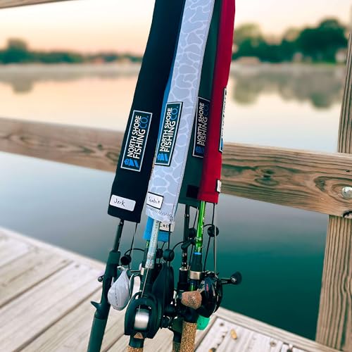 Premium Neoprene Fishing Rod Sleeve – Floating, Puncture Resistant, Labeled Protective Sock for Casting, Spinning, Trolling Fishing Rods - color: Topo, size: 60", style: Casting/Trolling