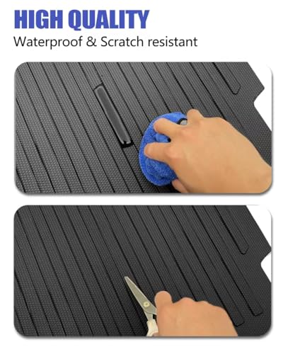 Cargo Liners Backrest Mat for Mitsubishi Outlander 7-Seat Accessories 2022-2025 2026 with Hook&Loop Rear Trunk Mat Rear Seat Back Cover Protector All Weather Anti-Slip Split Dog Liner - size: Backrest Mat + Trunk Mat