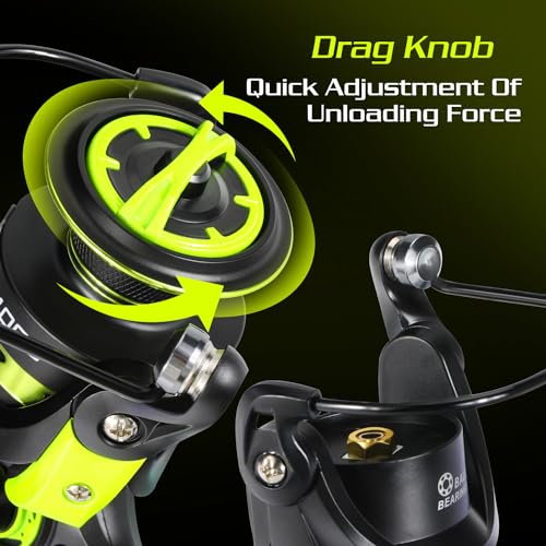 Sougayilang Spinning Fishing Reels, Carbon Fiber 17.5LBs Max Drag,5.2:1 Gear Ratio, Ultra Smooth Powerful for Inshore Boat Rock Freshwater Saltwater Fishing - size: 2000