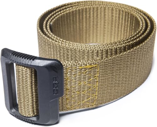 CQR Tactical Belt, Military Style Heavy Duty Belt, Webbing EDC Quick-Release Buckle - color: 2pack Dura Nylon Black/Khaki, size: Medium