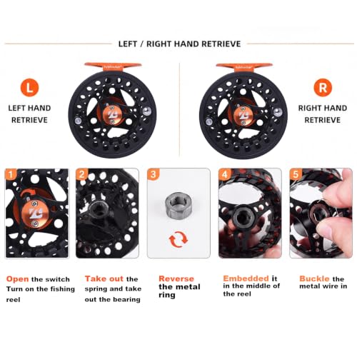 Kylebooker Large Arbor Fly Fishing Reel 3/4wt 5/6wt 7/8wt - color: Black, size: 3/4wt