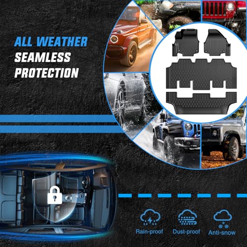 Nilight TPE Floor Mats for Chrysler Pacifica 2017 2018 2019 2020 2021 2022 2023 2024 2025 2026 (Not Hybrid) All Weather Custom Fit Heavy Duty Floor Liners - color: 2017-2026 Chrysler Pacifica