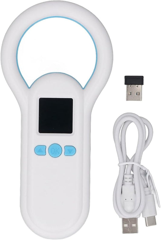 Animal Microchip Scanner, 1.44in TFT Screen 500 Data Storage 915M USB 2.4G Wireless BT Pet Chip Reader, with 3 Connection Methods, for ISO 11784 11785 FDX B Microchips