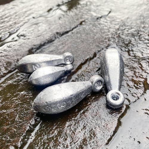 Fishing Weights Sinkers Bank Sinkers Bullet Weights for Surf Fishing Pier Bank Fishing Saltwater Fishing Gear 1oz to 8oz - size: 6 Ounce-4pcs