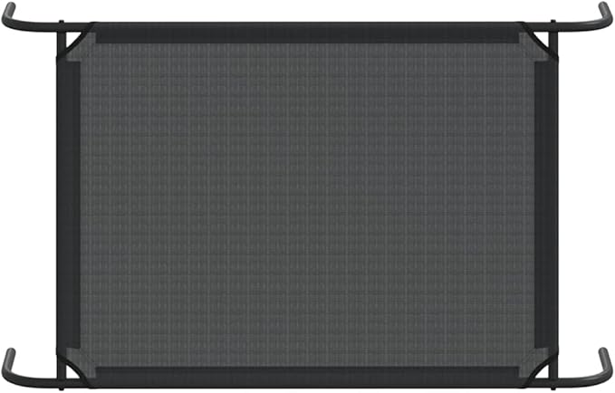 Elevated Dog Bed for Large Pets, Raised Cooling Pet Cot with Breathable Textilene Fabric, Portable Indoor Outdoor Rectangular Metal Frame Dog Bed, Black