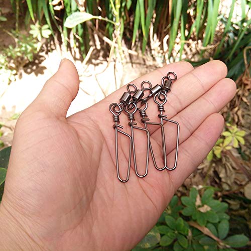Dr.Fish 30 Pack Barrel Snap Swivels, Barrel Swivels Fishing Tackle Crane Rolling Coast Lock Snap Lure Leader Line Connector Fresh&Saltwater - size: #6-30LB-30 Pack