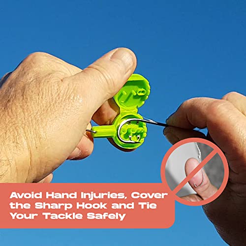 HOOK-EZE Fishing Knot Tying Tool | Protect from Fish Hooks | Tie Fishing Knots Easily | Cool Gadgets for Fishermen | Ice Fly Fishing | Fishing Accessories for Beginner Anglers | Nail Knot Tool - color: Yellow, style: Standard