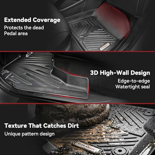 YITAMOTOR Floor Mats Fit Toyota Sienna 7 Seats 2021-2026 (Not Fit 25 26 Platinum), TPE All-Weather Custom Fit Floor Liners for Sienna XLE/XSE/Limited/Edition, 1st & 2nd & 3rd Row & Cargo Liner, Black - style: 2021-2026 Toyota Sienna 7 Seat Floor Mats Full