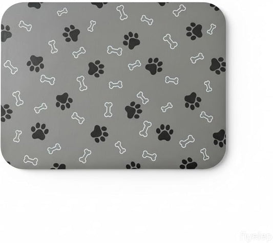 Pet Cat Dog Food Mat Non Slip Mat for Dog Water Bowl Mat Quick Dry Absorbent Cat Feeding Mat, 32 * 17 in, Light Grey