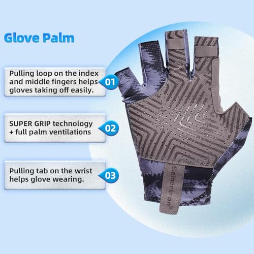 Seibertron S.P.S.G-2 UPF100+ Sun/UV Protection Fishing Adult & Youth Glove - color: black, size: L Adult