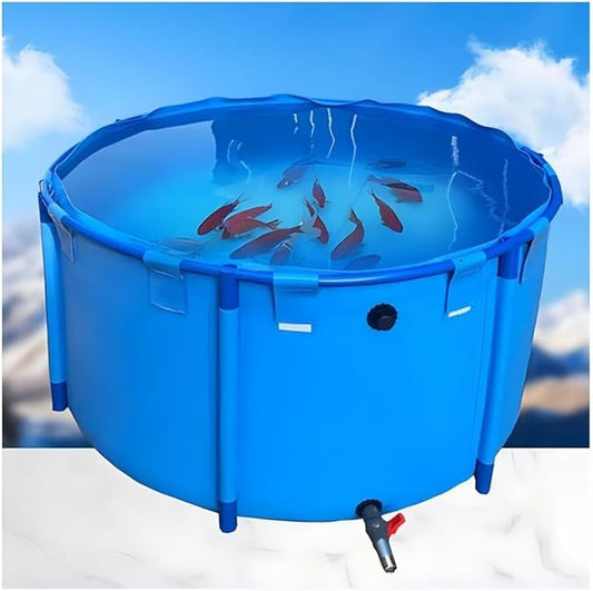 Aquaculture Tank, Folding Fish Pond, Canvas Fish Pond Pool, Fish Pond Liner, Pool Above Ground with Framed, for Store Up Water Irrigation Aquatic Products Breeding Pond 78 x 32 in (2400 L)