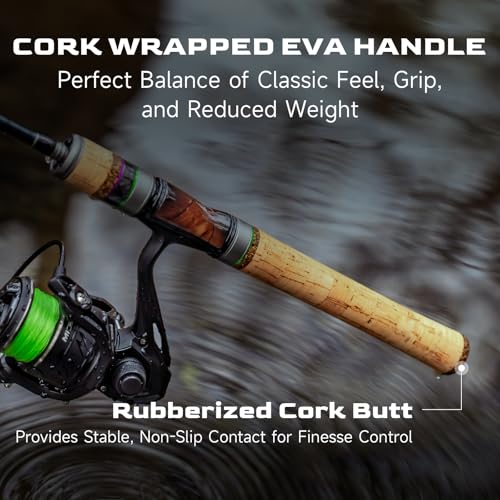 HANDING Magic L BFS Rod 2-Piece Ultralight Casting & Spinning Rod for Trout Crappie Bluegill Yellow Perch Sunfish, for BFS Fishing - size: 5'6'' - UL - Fast - 2pcs, style: Spinning