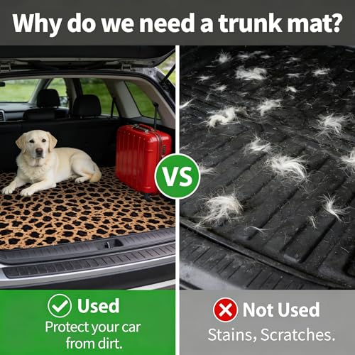 Car Trunk Mat - Universal Size 29" x 39", Leopard Print Pattern Cargo Liner, Car Accessory for SUVs/Sedan/Wagons, Durable Protective Mat, Trunk Liner for Families/Travel Enthusiasts - style: Leopard Print-5