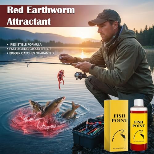 Red Worm Liquid Spray, Concentrated Fish Attractant Liquid, Fishing Bait Scent Attractant, Fast-Acting Red Worm Bait Additive for Freshwater Fishing, Enhances Scent & Improves Bite Response - color: 1PCS