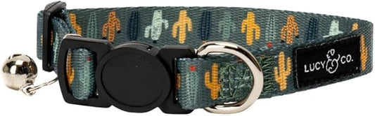 Lucy & Co. Looking Sharp Breakaway Cat Collar with Bell – Designer Print Adjustable Safety Collar for Cats, Kittens & Small Dogs, Lightweight Pet Collar for Boy & Girl Cats – Large