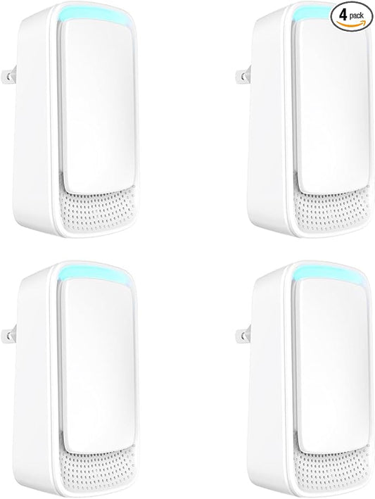 Plug In Air Ionizers - Negative Ion Technology Air Purifier - Quiet Operation Air Freshener for Home, Bedroom, Office, Garage Room - Portable Air Purifiers Odor,Pets Smell - Air Cleaner White (4 Pack）